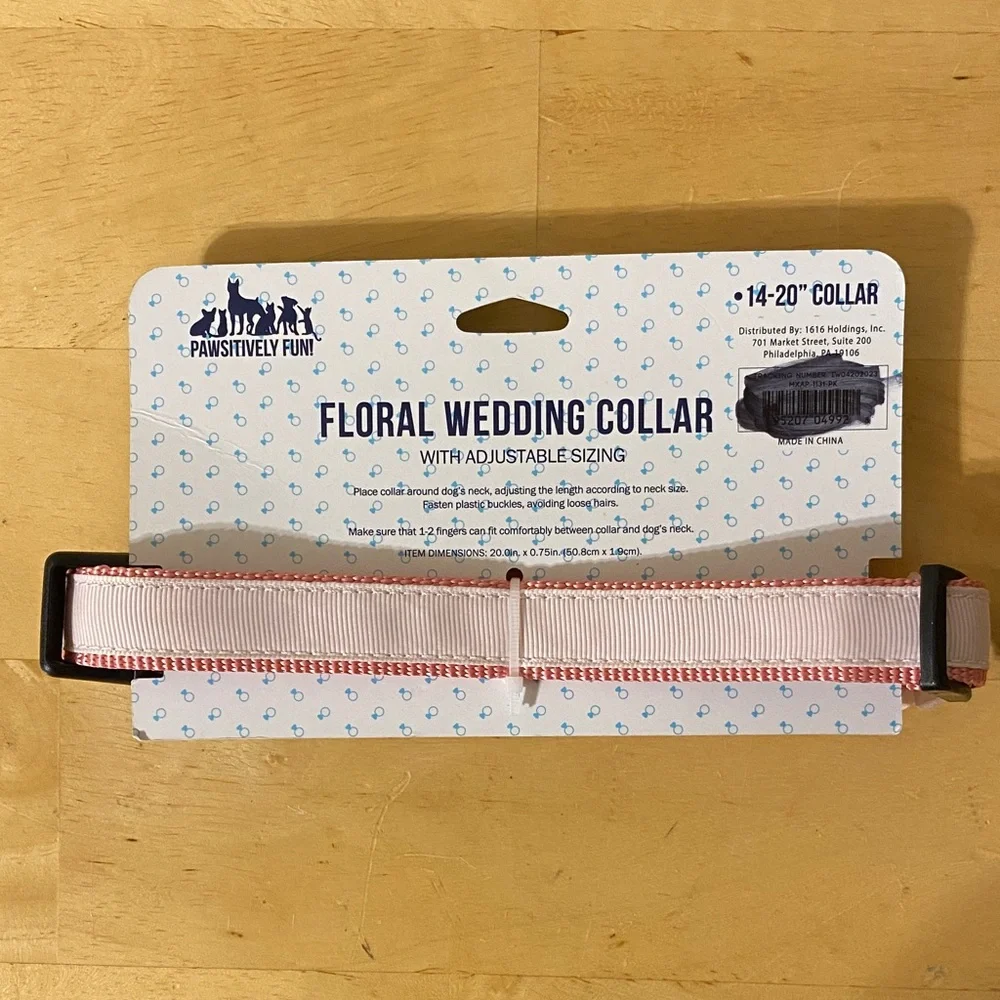 Floral Wedding Dog Collar Size Medium 14-20” Collar